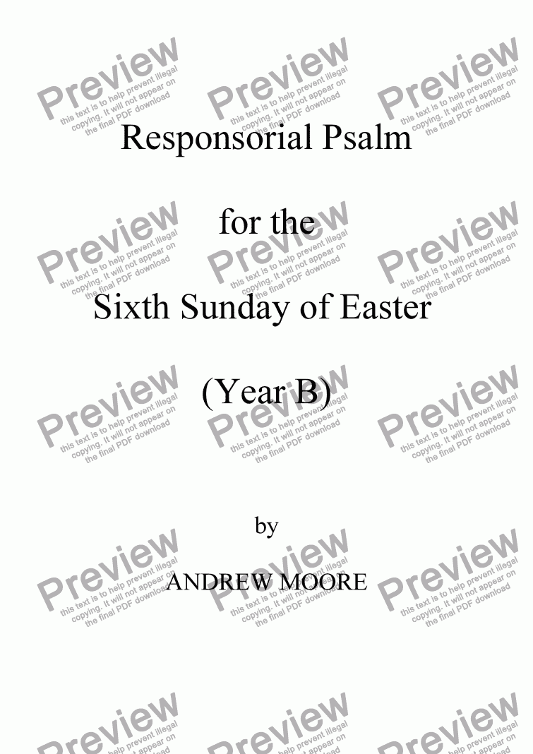 page one of Sixth Sunday of Easter (Year B)