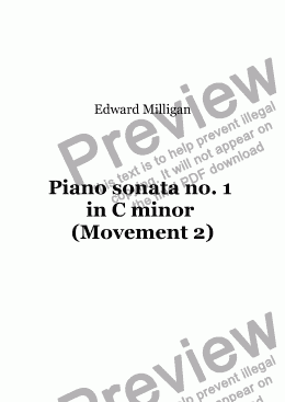 page one of Piano sonata no. 1 in C minor Movement II