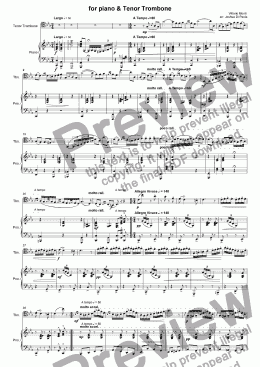 page one of Czardas for Tenor Trombone & Piano