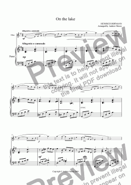 page one of ’On the lake’ for Oboe & piano