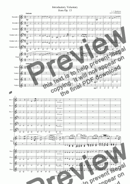 page one of Introductory Voluntary from Op. 13 for school orchestra - Version 2