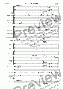 page one of Our Life Began (The Fifth Day of The Year) - Concert Band