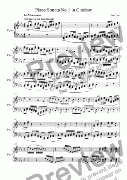page one of Piano Sonata No.1 in C minor