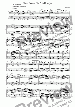 page one of Piano Sonata No.3 in D major