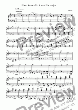 page one of Piano Sonata No.4 in A Flat major
