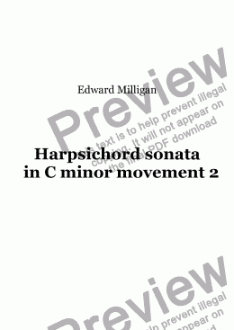 page one of Harpsichord sonata in C minor movement II