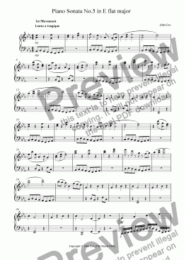 page one of Piano Sonata No.5 in E flat major