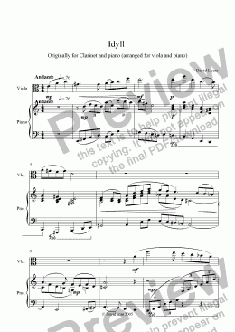 page one of Idyll for Viola and Piano