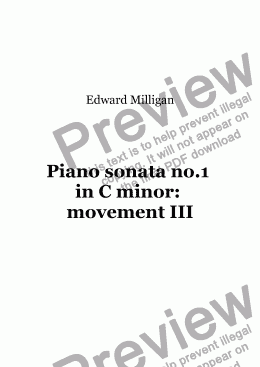 page one of Piano sonata no. 1 in C minor Movement III