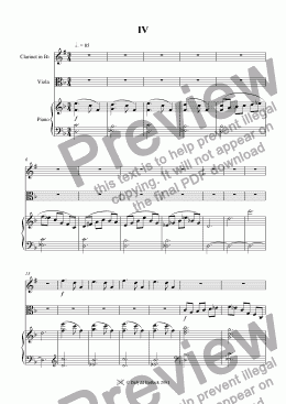 page one of Trio for Clarinet, Viola and Piano: 4