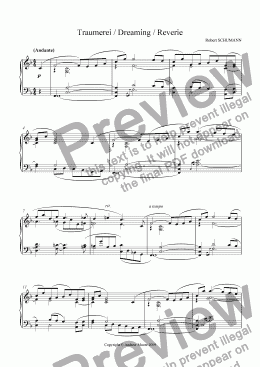 page one of ’Dreaming - Traumerei - Reverie’ for piano