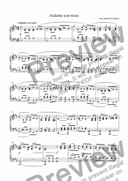 page one of ’Andante con moto’ for piano
