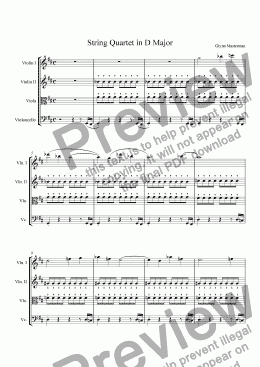 page one of String Quartet in D Major