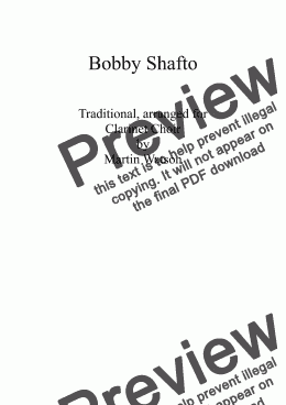 page one of Bobby Shafto for Clarinet Ensemble