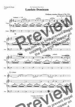 page one of Laudate Dominum - Trumpet & Organ