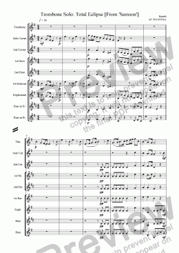 page one of Total Eclipse [Trombone and Band] from ’Samson’