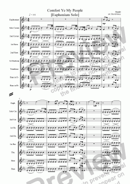page one of Comfort Ye My People [Euphonium and Band]