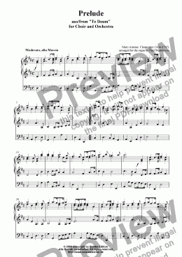 page one of Prelude - Te Deum (for organ by M.-A. Charpentier)