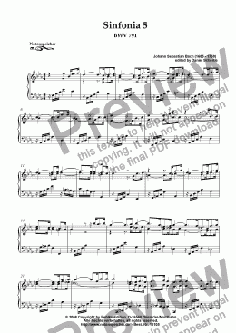 page one of Sinfonia Nr. 05 BWV 791 (J.S.Bach)