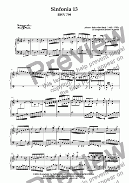 page one of Sinfonia Nr. 13 BWV 799 (J.S.Bach)