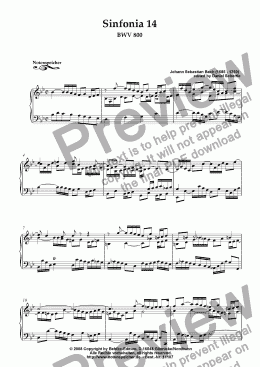 page one of Sinfonia Nr. 14 BWV 800 (J.S.Bach)