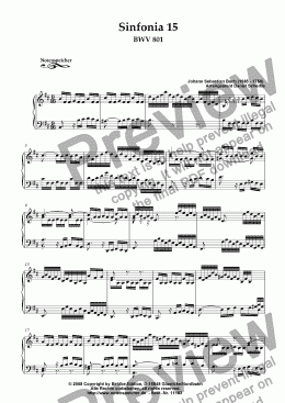 page one of Sinfonia Nr. 15 BWV 801 (J.S.Bach)
