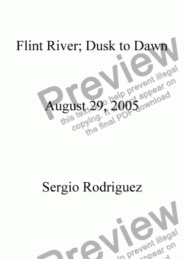 page one of Flint River; Dusk to Dawn