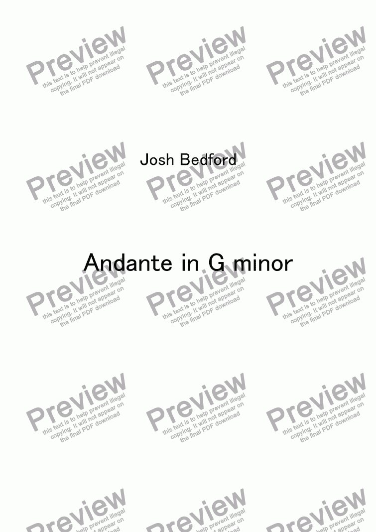 page one of Andante in G minor (Mvt. I)