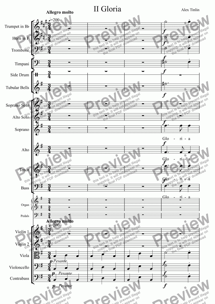 page one of Missa Solemnis - Gloria