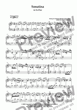 page one of Sonatina in Es (G.J.A. Benda)