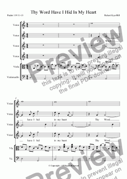 page one of Thy Word have I hid in my Heart [Viola, Cello, voices]