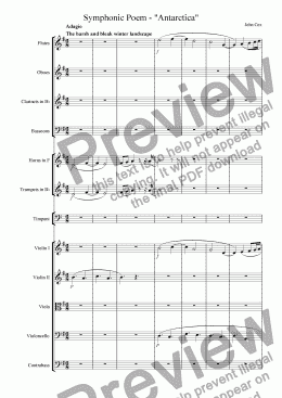 page one of Symphonic Poem - Antarctica