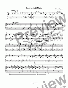 page one of Scherzo in G Major