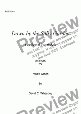 page one of Down by the Sally Gardens for mixed ww