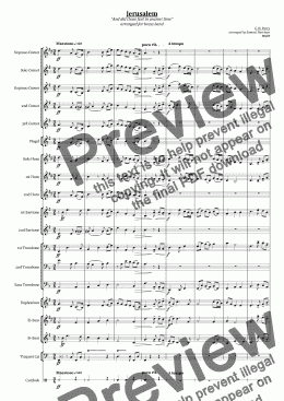 page one of Jerusalem (for brass band)