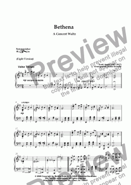 page one of Bethena, A Concert Waltz (Ragtime, Light Version, Sc. Joplin)