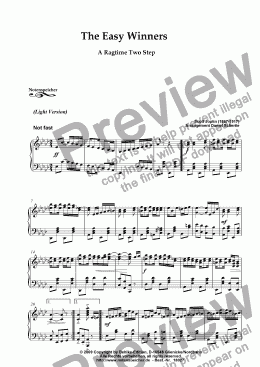 page one of The Easy Winners, Ragtime (Light Version, Jc. Joplin)