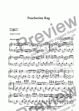 page one of Peacherine Rag, Ragtime (Light Version, Sc. Joplin)