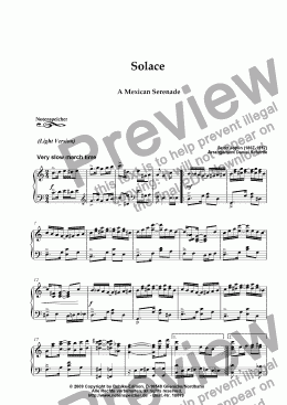 page one of Solace, A Mexican Serenade (Ragtime, Light Version, Sc. Joplin)
