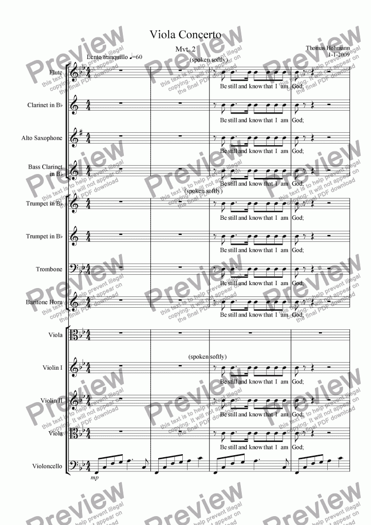 page one of Viola Concerto Mvt. 2