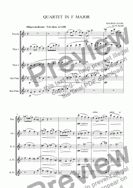 page one of Quartet in F