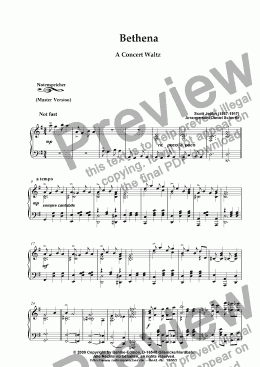 page one of Bethena, A Concert Waltz (Ragtime, Master Version, Scott Joplin)