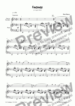 page one of Fandango [rec flute]