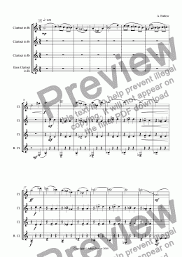 page one of 3/4 Clarinet Quartet