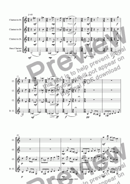 page one of 4/4 Clarinet Quartet
