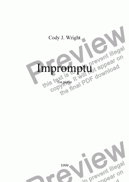 page one of Impromptu: for piano
