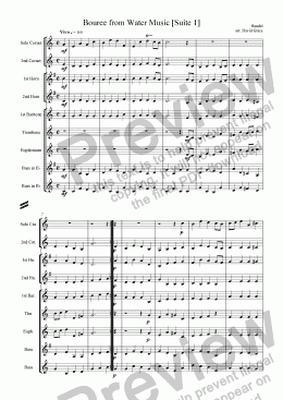 page one of Bouree from Water Music [Suite No. 1]
