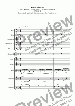 page one of Adagio cantabile from Sonata Pathetique