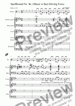page one of (Music is the)  Driving Force (Rock Band version)