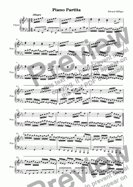 page one of Piano Partita